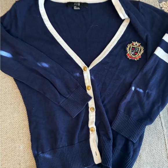 Very Small Size S/P Blue Long Sleeve Cartigan Women’s XXI V Neck Button Up Blue - Picture 4 of 11